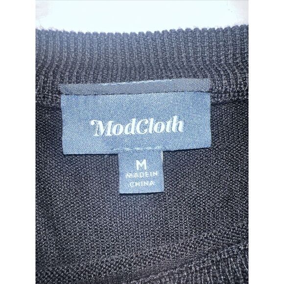 Modcloth Striped Colorblock Sweater Dress Ribbed Knit Long Sleeve Rainbow Sz Med - Picture 3 of 7